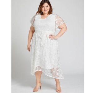 Lane Bryant Textured High Low Fit & Flare Dress